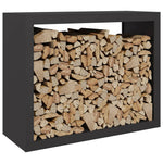 Vedstativ Svart 100X40X80 Cm Stål