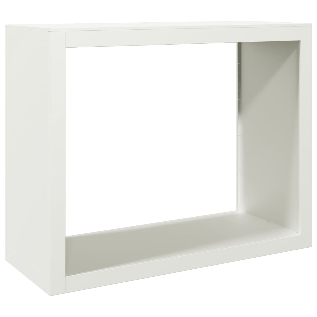 Vedstativ Hvit 100X40X80 Cm Stål