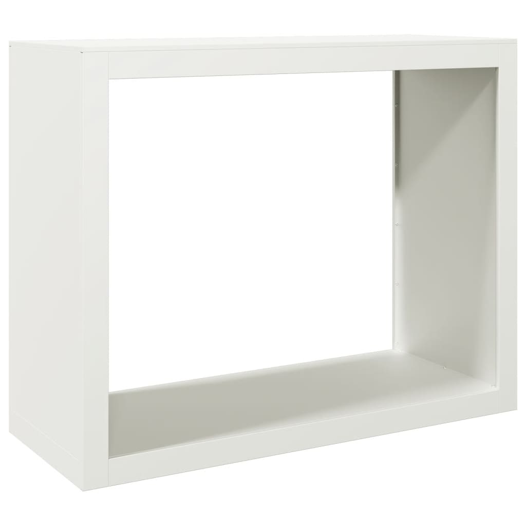 Vedstativ Hvit 100X40X80 Cm Stål