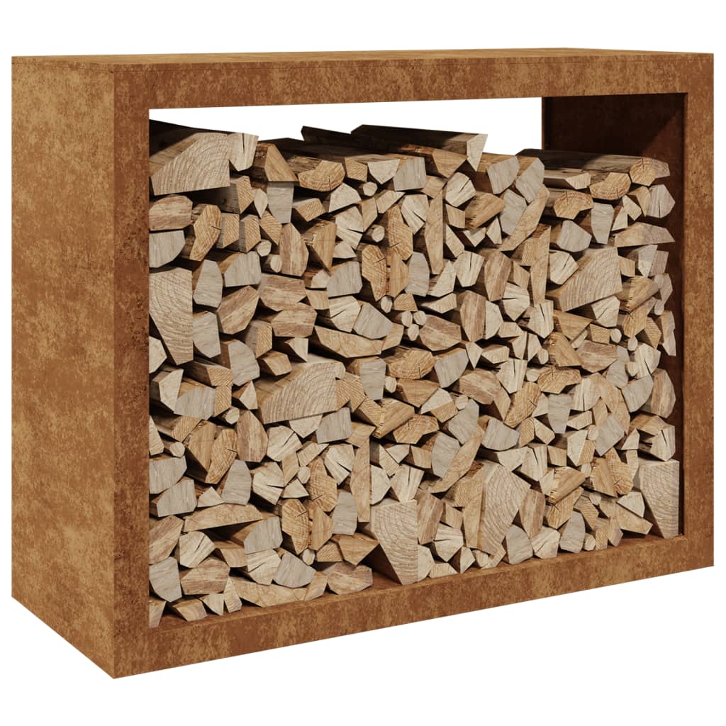 Vedstativ 100X40X80 Cm Oksidert Stål