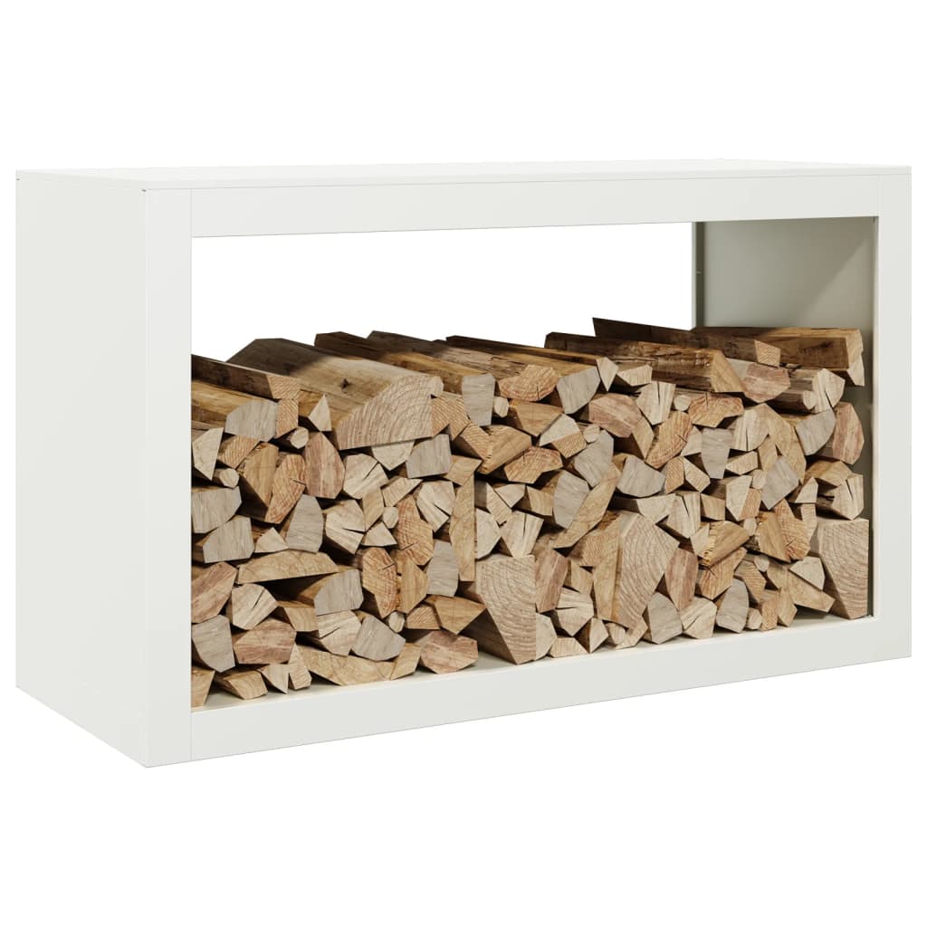 Vedstativ Hvit 100X40X60 Cm Stål