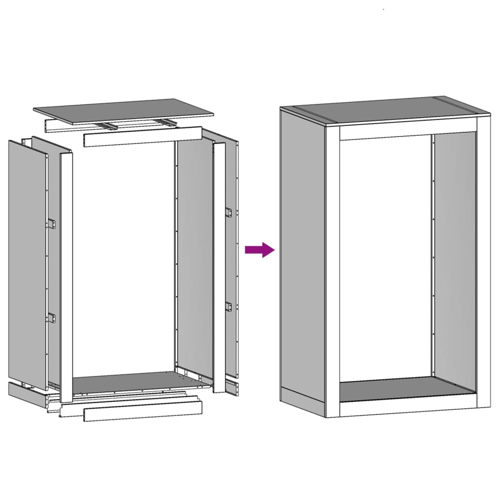 Vedstativ Hvit 60X40X100 Cm Stål
