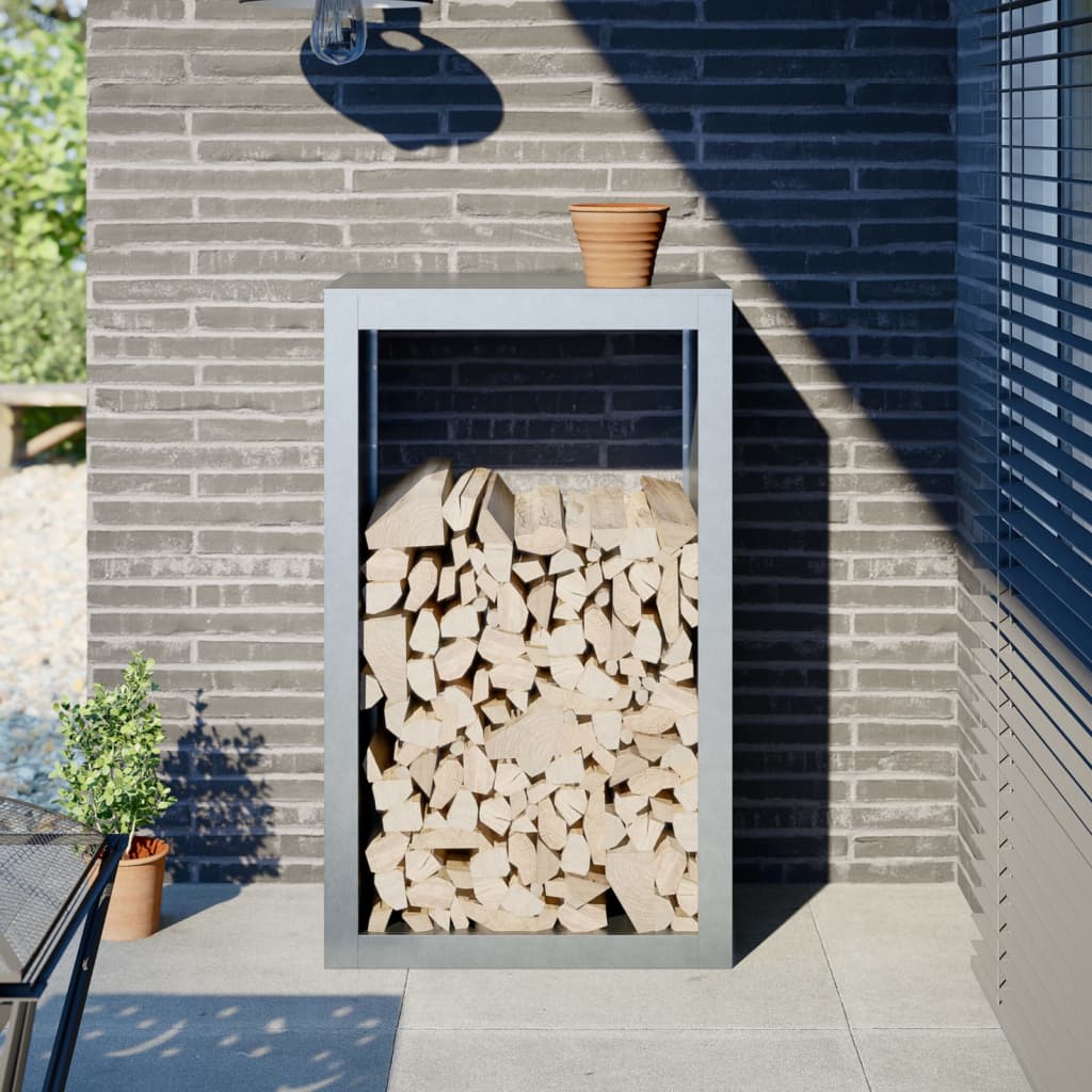 Vedstativ 60X40X100 Cm Galvanisert Stål