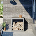 Vedstativ 60X40X60 Cm Rustfritt Stål