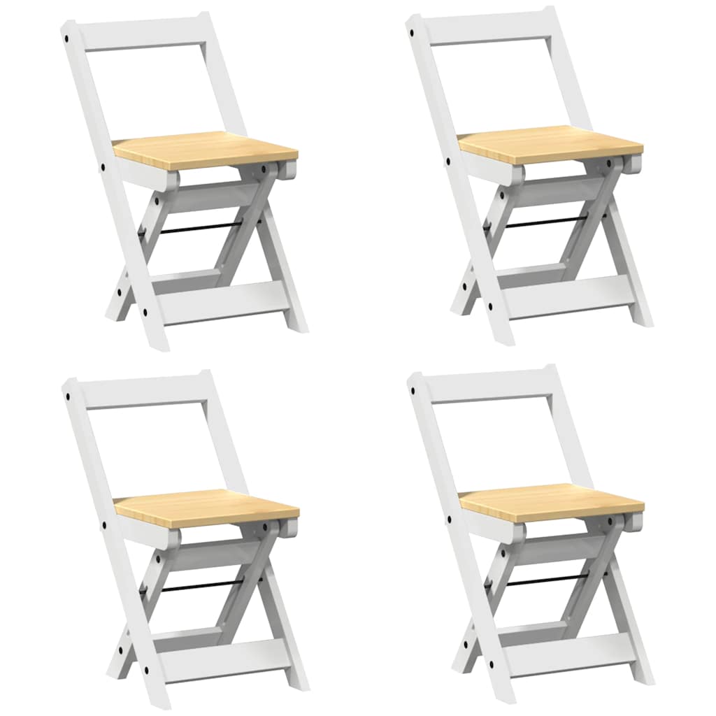 Sammenleggbare Spisestoler 4 Stk Corona Hvit Heltre Furu