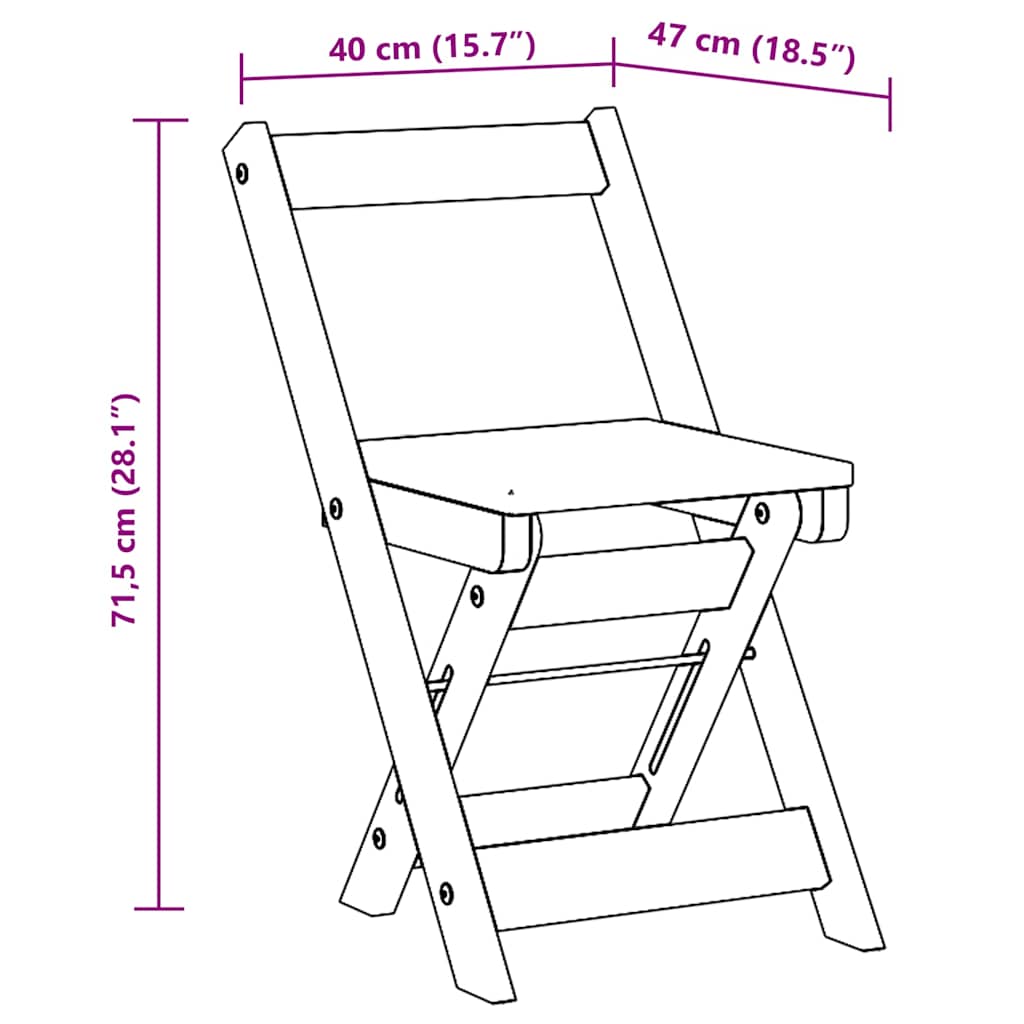 Sammenleggbare Spisestoler 4 Stk Corona Hvit Heltre Furu