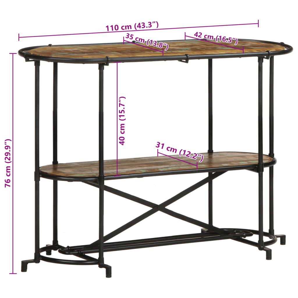 Konsollbord 110X42X76 Cm Gjenvunnet Heltre