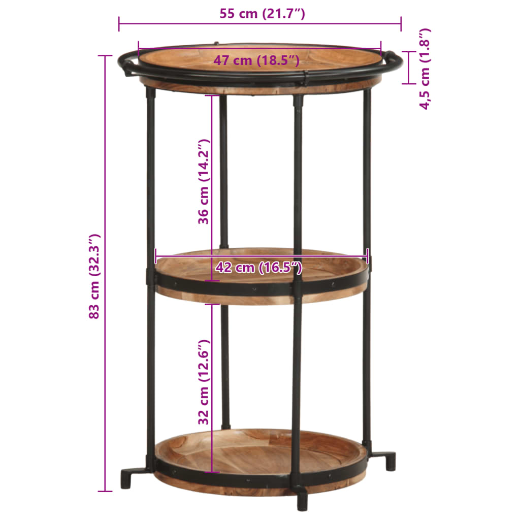 Sidebord Ø55X83 Cm Heltre Akasie