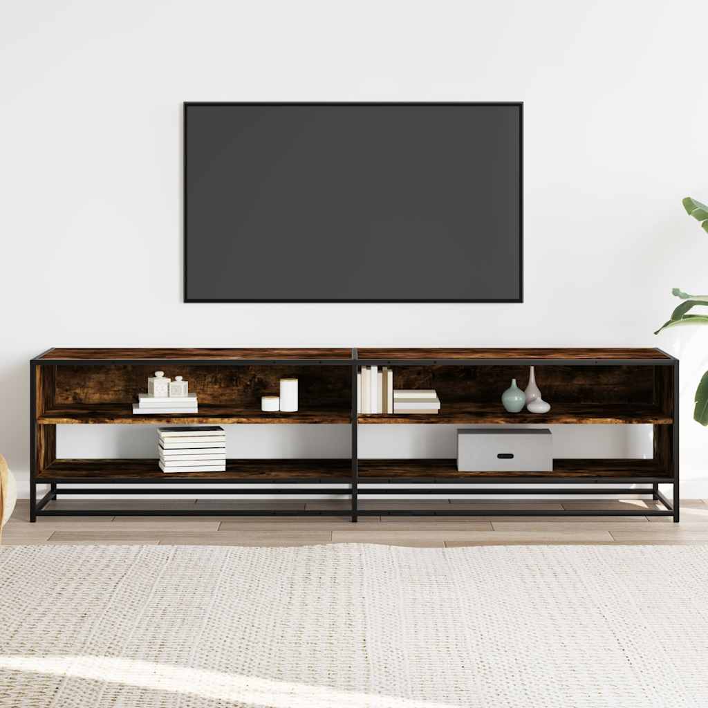 Tv-Benk Røkt Eik 180,5X40X46 Cm Konstruert Tre