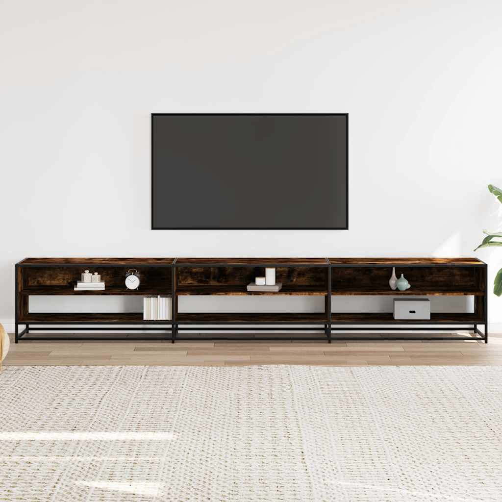 Tv-Benk Røkt Eik 270X40X46 Cm Konstruert Tre