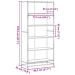 Bokhylle Svart 80,5X35X170,5 Cm Konstruert Tre