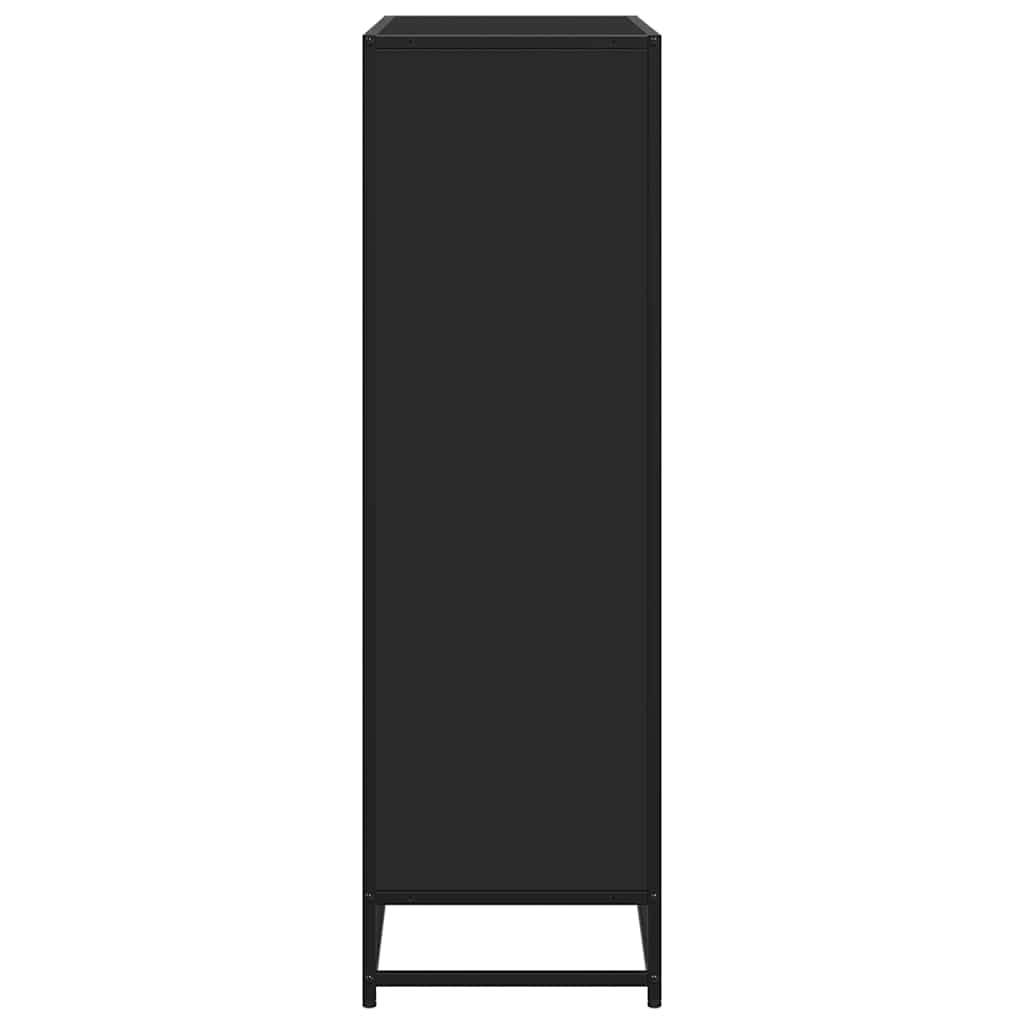 Bokhylle Svart 97,5X33X107,5 Cm Konstruert Tre Og Metall
