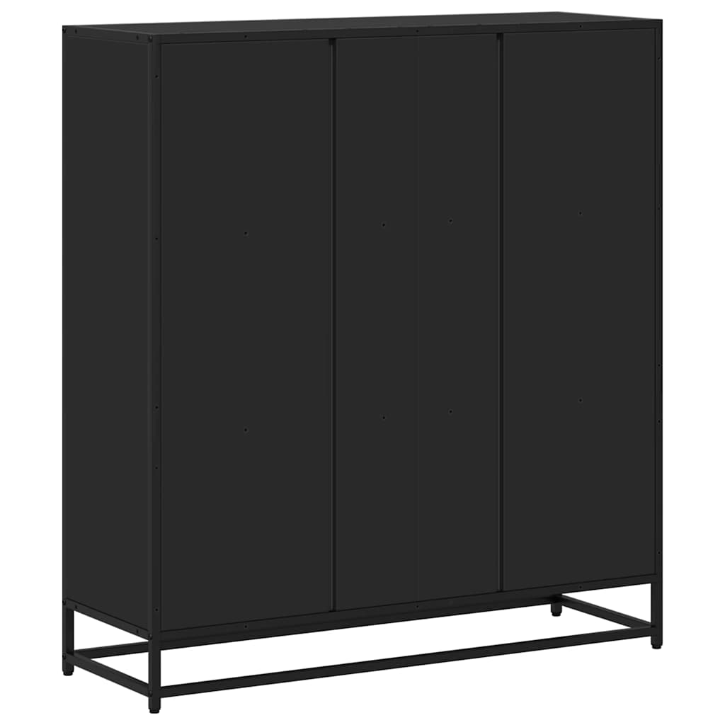 Bokhylle Svart 97,5X33X107,5 Cm Konstruert Tre Og Metall