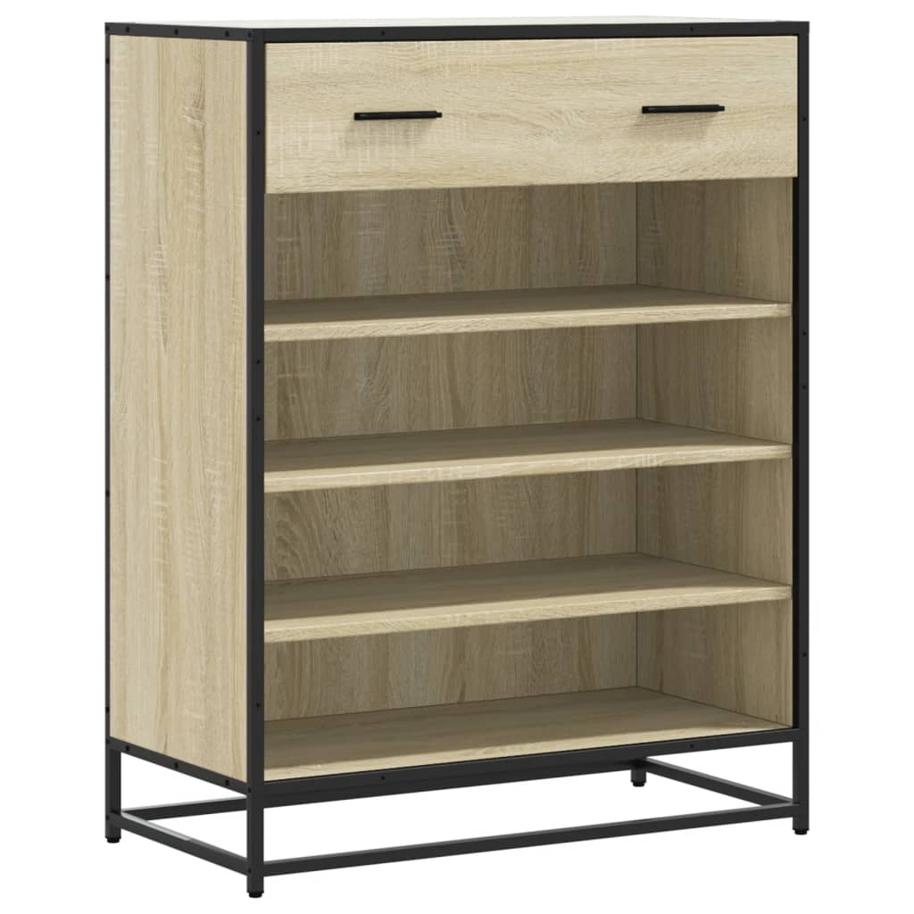 Skoskap Sonoma Eik 75X38X97,5 Cm Konstruert Tre Og Metall
