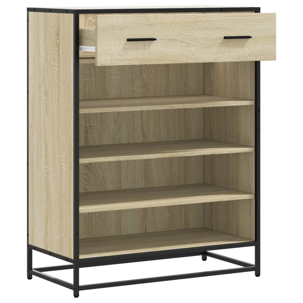 Skoskap Sonoma Eik 75X38X97,5 Cm Konstruert Tre Og Metall