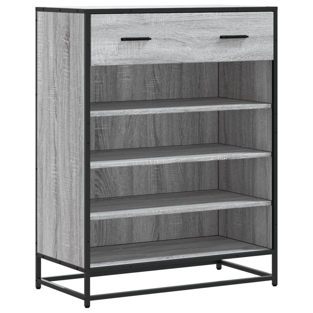 Skoskap Grå Sonoma 75X38X97,5 Cm Konstruert Tre Og Metall