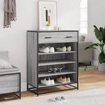 Skoskap Grå Sonoma 75X38X97,5 Cm Konstruert Tre Og Metall