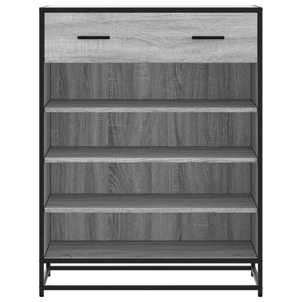 Skoskap Grå Sonoma 75X38X97,5 Cm Konstruert Tre Og Metall