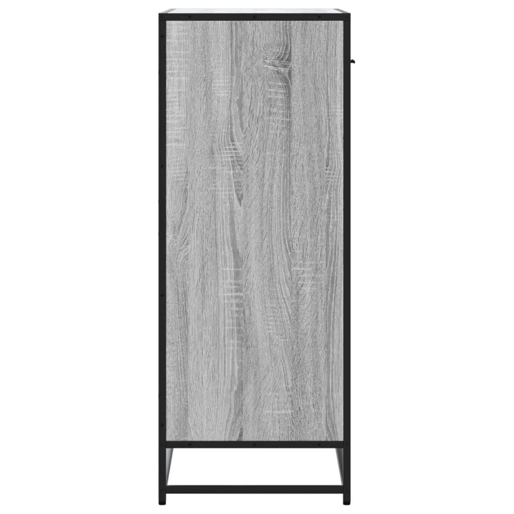Skoskap Grå Sonoma 75X38X97,5 Cm Konstruert Tre Og Metall