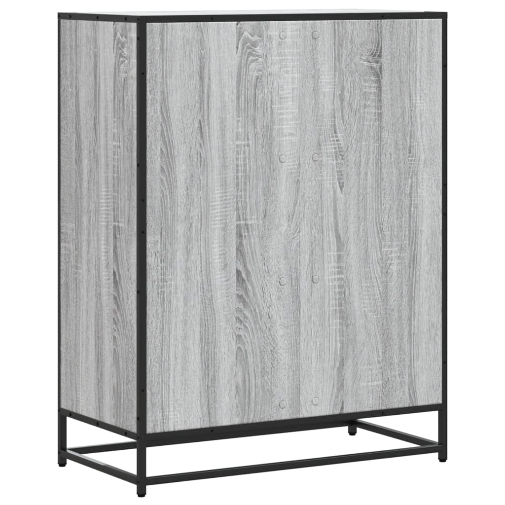 Skoskap Grå Sonoma 75X38X97,5 Cm Konstruert Tre Og Metall