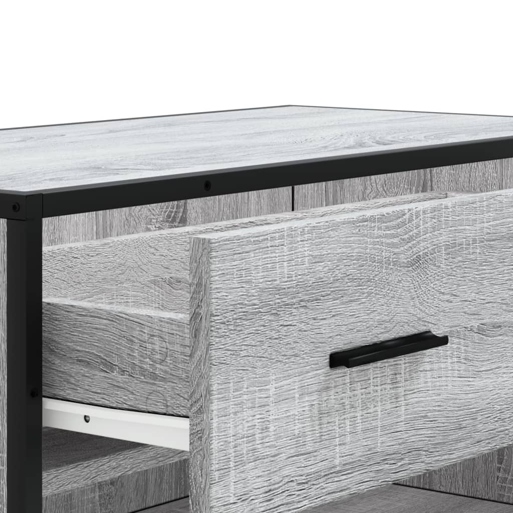 Skoskap Grå Sonoma 75X38X97,5 Cm Konstruert Tre Og Metall