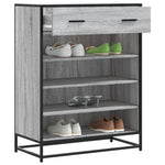Skoskap Grå Sonoma 75X38X97,5 Cm Konstruert Tre Og Metall