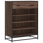 Skoskap Brun Eik 75X38X97,5 Cm Konstruert Tre Og Metall