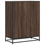Skoskap Brun Eik 75X38X97,5 Cm Konstruert Tre Og Metall