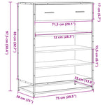 Skoskap Brun Eik 75X38X97,5 Cm Konstruert Tre Og Metall