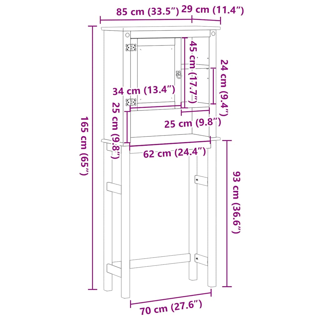 Vaskemaskinskap Corona Heltre Furu
