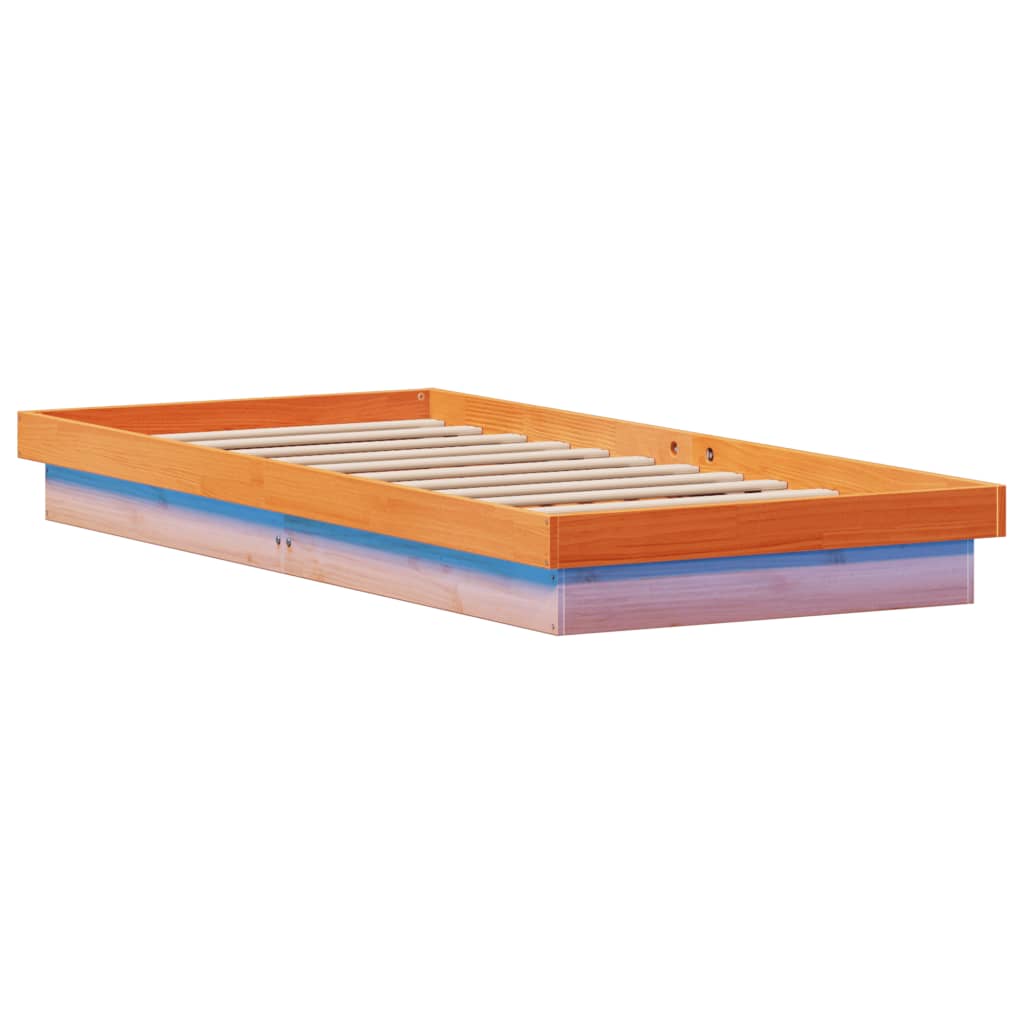 Sengeramme Med Led Voksbrun 75X190 Cm Heltre Furu