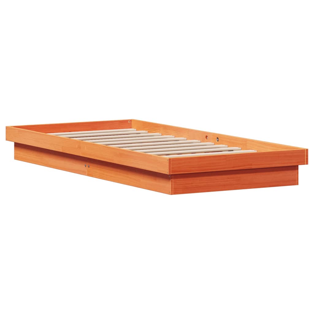 Sengeramme Med Led Voksbrun 75X190 Cm Heltre Furu