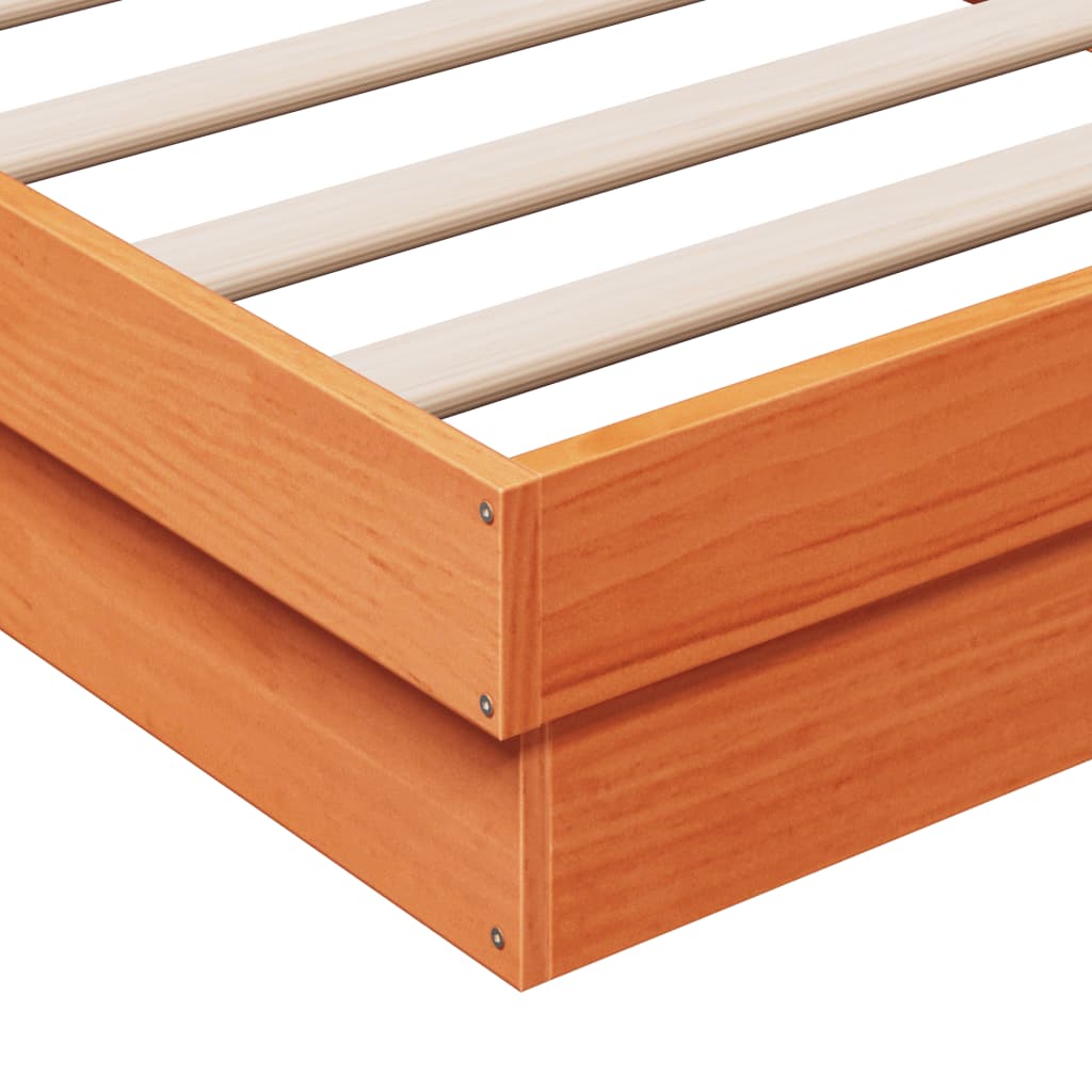 Sengeramme Med Led Voksbrun 75X190 Cm Heltre Furu