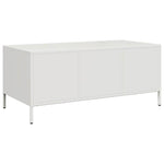 Salongbord Hvit 101,5X50X43,5 Cm Kaldvalset Stål