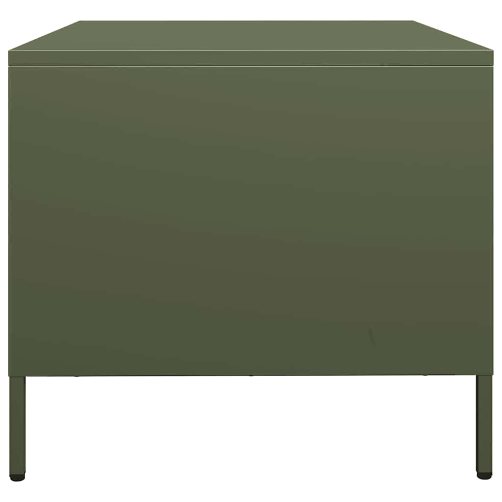 Salongbord Olivengrønn 68,5X50X43,5 Cm Kaldvalset Stål