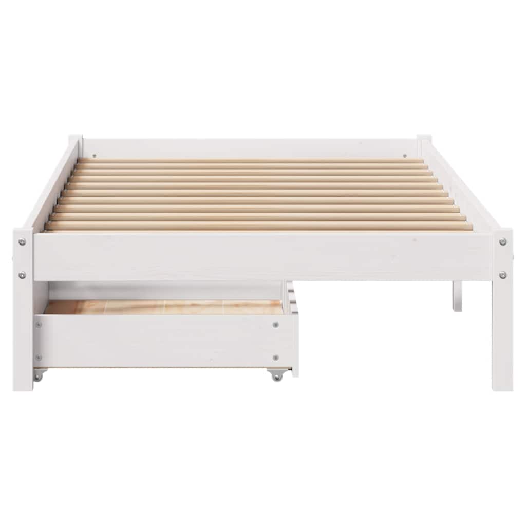 Sengeramme Uten Madrass Hvit 75X190 Cm Heltre Furu
