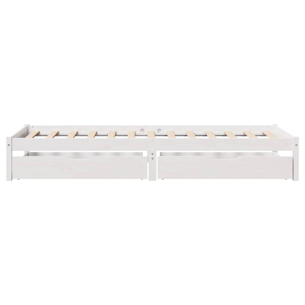 Sengeramme Uten Madrass Hvit 75X190 Cm Heltre Furu