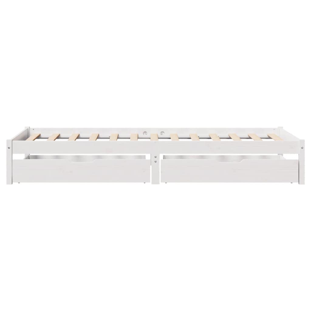 Sengeramme Uten Madrass Hvit 90X190 Cm Heltre Furu