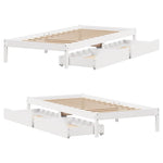 Sengeramme Uten Madrass Hvit 90X190 Cm Heltre Furu