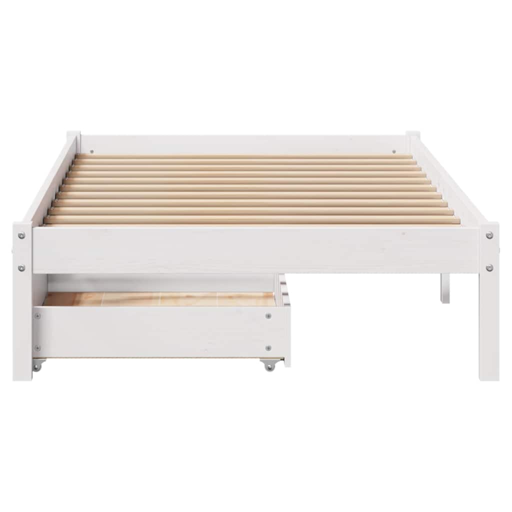 Sengeramme Uten Madrass Hvit 90X200 Cm Heltre Furu