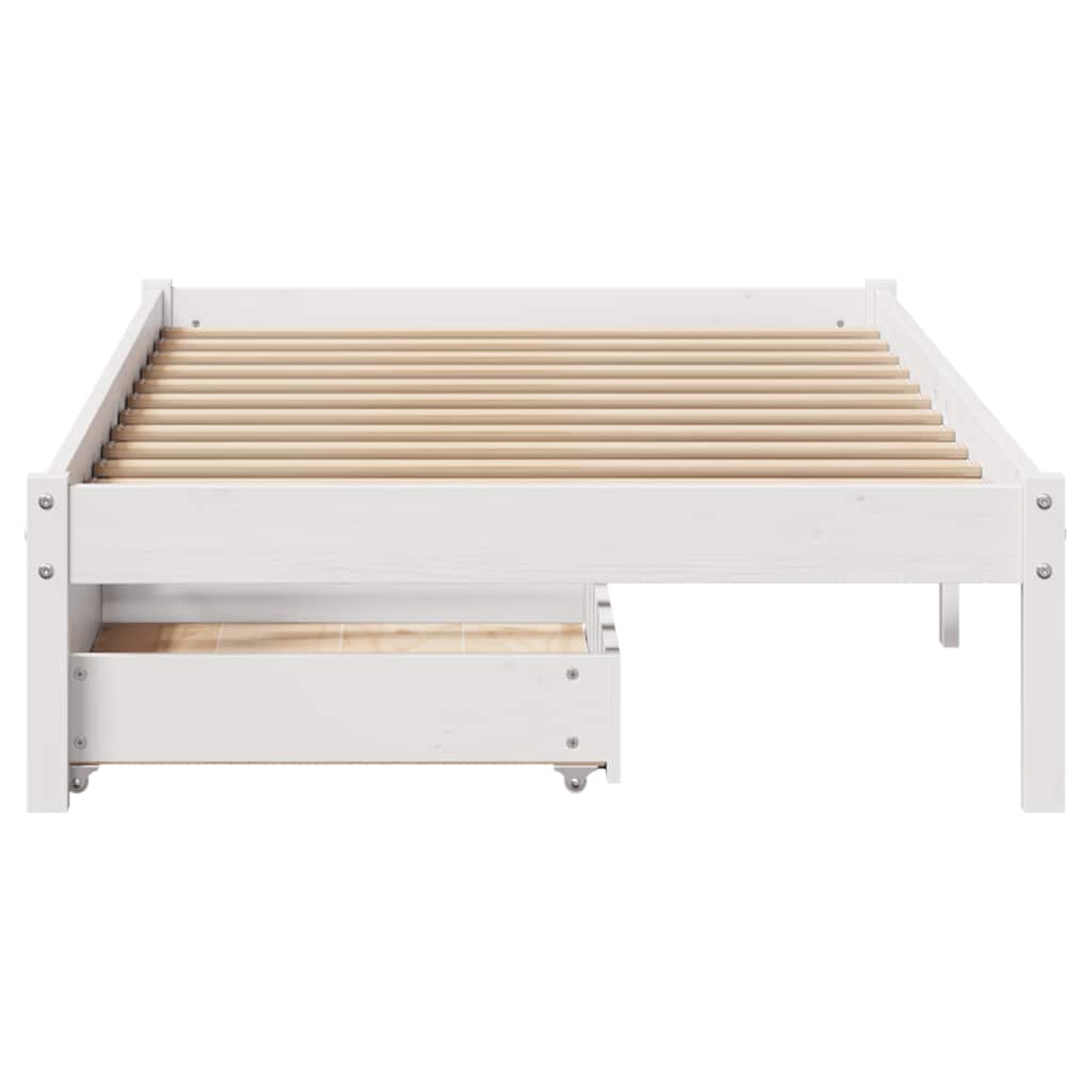 Sengeramme Uten Madrass Hvit 100X200 Cm Heltre Furu