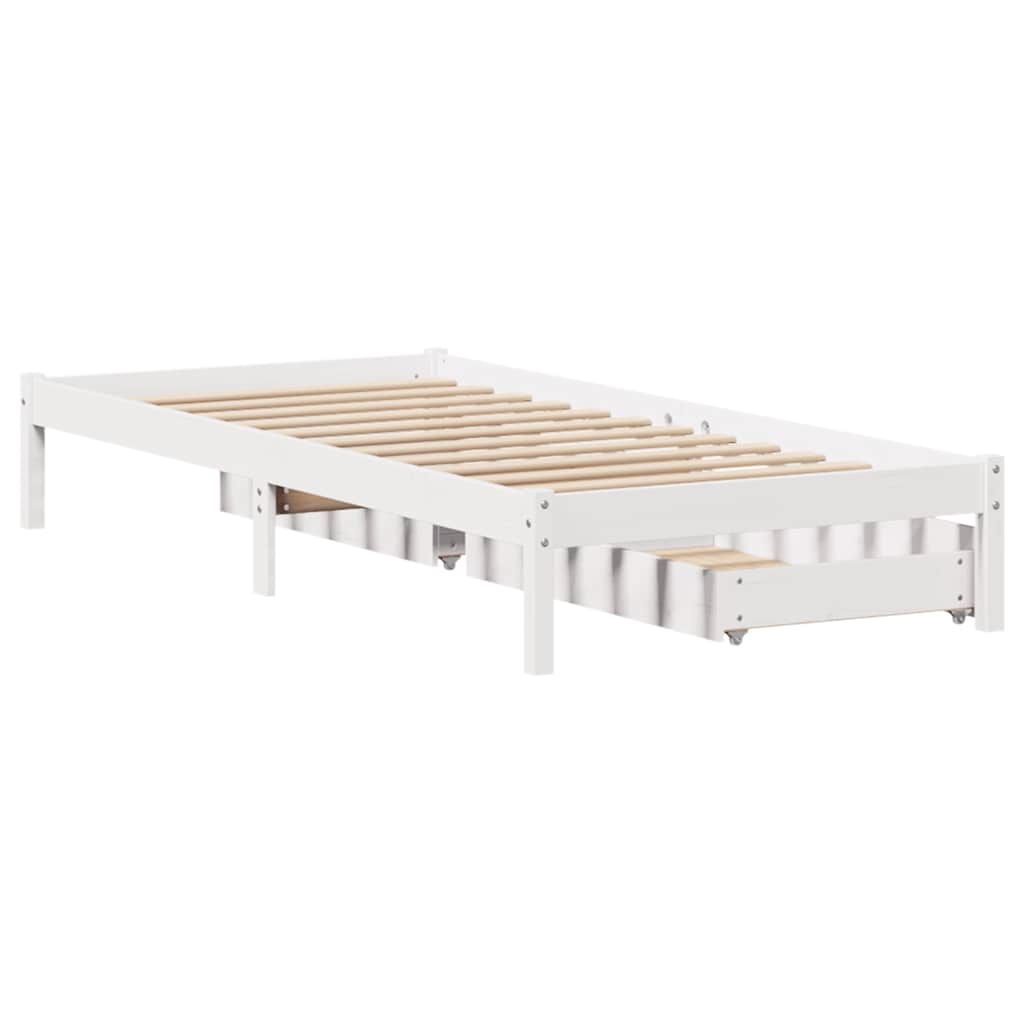 Sengeramme Uten Madrass Hvit 100X200 Cm Heltre Furu