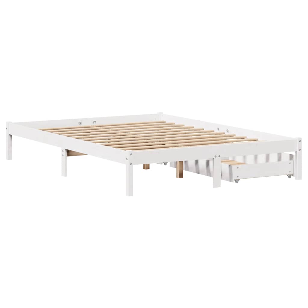 Sengeramme Uten Madrass Hvit 140X200 Cm Heltre Furu