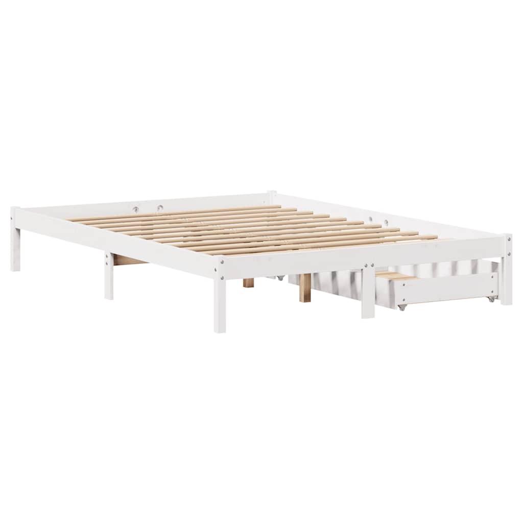 Sengeramme Uten Madrass Hvit 160X200 Cm Heltre Furu