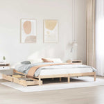 Sengeramme Med Madrass 200X200 Cm Heltre Furu