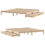 Sengeramme Med Madrass 200X200 Cm Heltre Furu