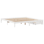 Sengeramme Med Madrass Hvit 200X200 Cm Heltre Furu