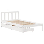 Sengeramme Uten Madrass Hvit 75X190 Cm Heltre Furu