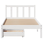 Sengeramme Uten Madrass Hvit 75X190 Cm Heltre Furu