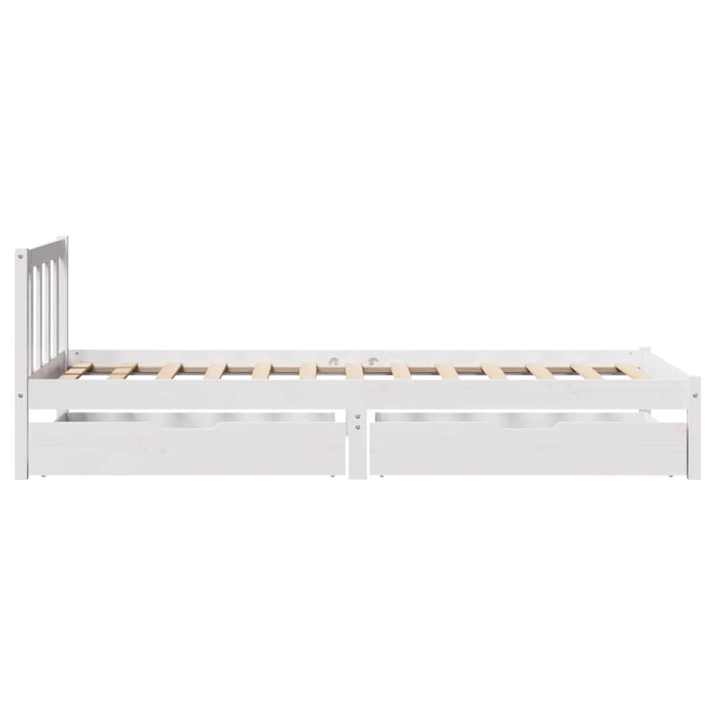 Sengeramme Uten Madrass Hvit 75X190 Cm Heltre Furu